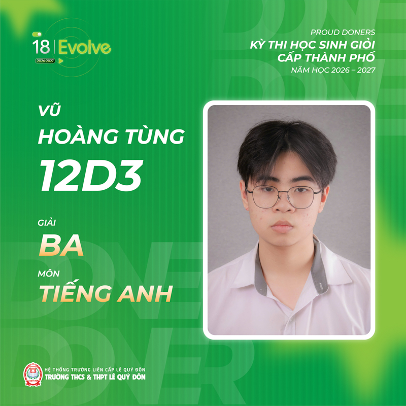 PROUD DONERS - Học sinh đạt giải 1